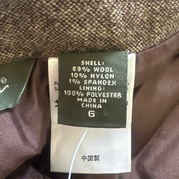 Vintage EDDIE BAUER Womens Skirt 6 Brown Wool Flare Retro Y2K Grunge Academia - Picture 7 of 11